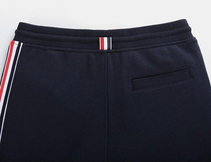 Thom Browne Men's Wide-Leg Pants | Feature Collection | 100% Cotton | Navy Blue & Grey