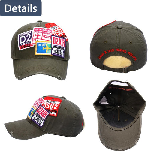 Dsquared2 Stamp Baseball Cap – Adjustable Unisex Hat | Black & Green