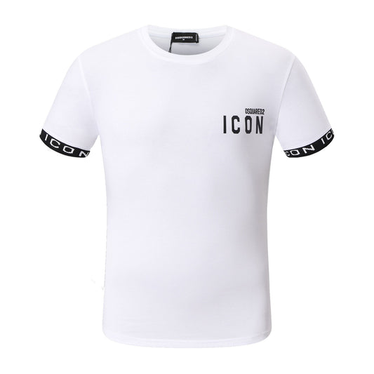 Dsquared2 ICON Sleeve Stripe Cotton T-Shirt – 100% Cotton Unisex Tee | Black & White