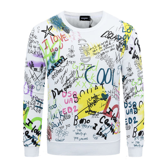 Dsquared2 Graffiti Cotton Sweatshirt — Pure Street Art, Italian Precision