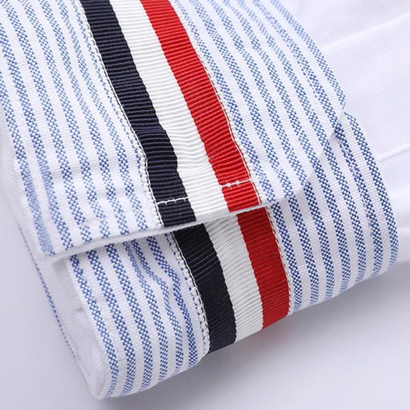 Thom Browne Casual Oxford Shirt | Feature Collection | Blue & White | 100% Cotton