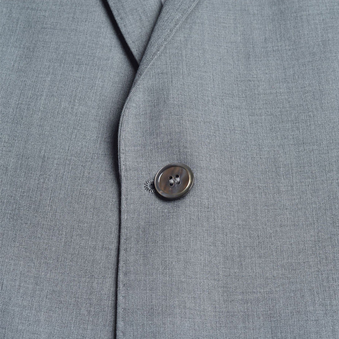 Thom Browne 4-Bar Classic Suit Jacket | Gray & Blue | Grosgrain Buckle