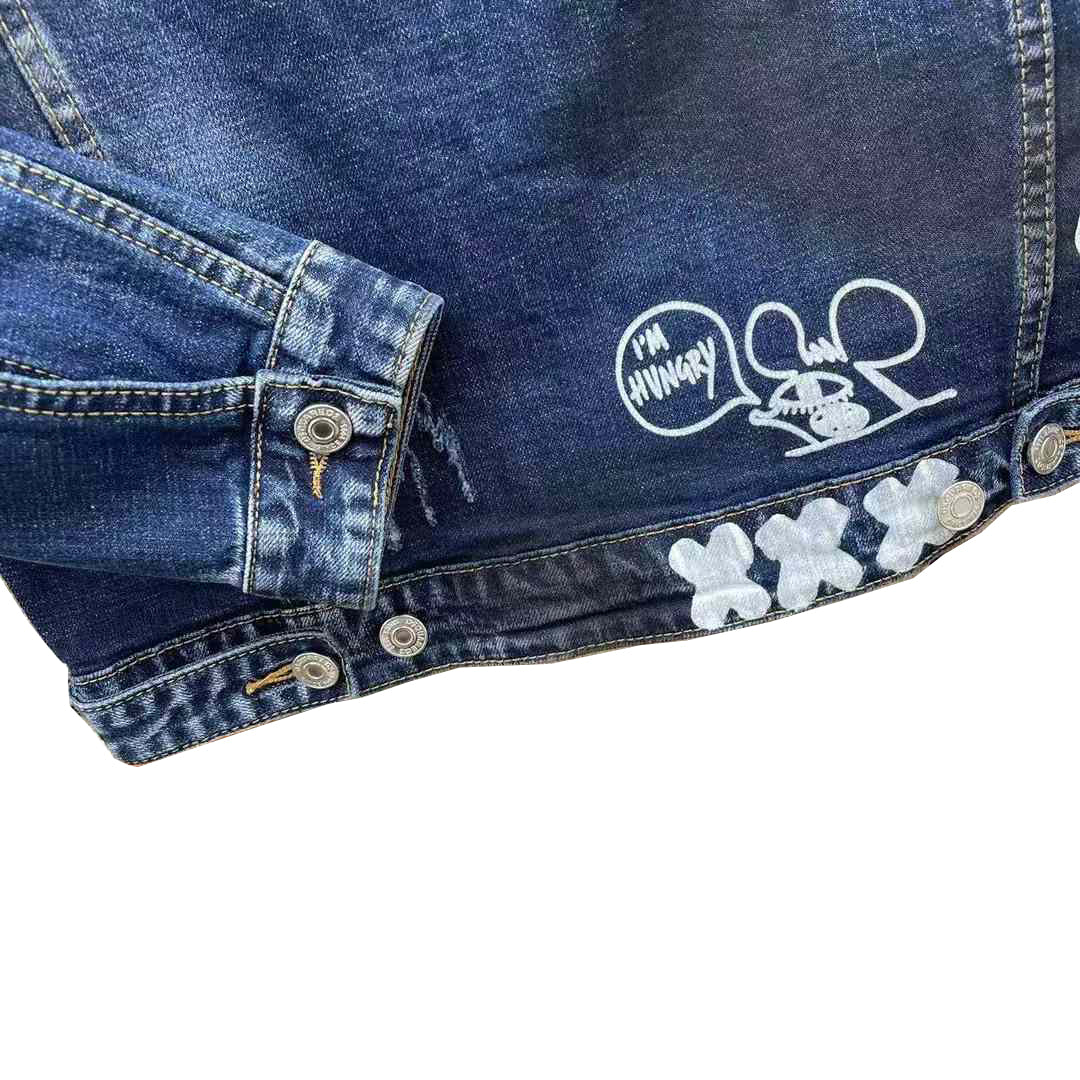 Dsquared2 All-Over Spots Slim Denim Jacket — Premium III.