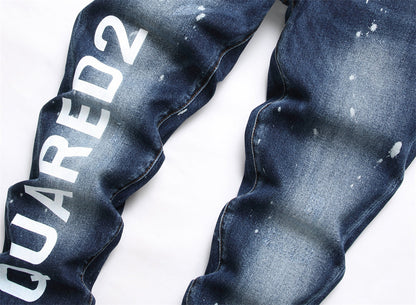 Dsquared2 Men's Slim Fit Ripped Jeans — Essential Dark Wash