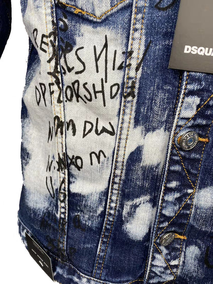 Dsquared2 All-Over Spots Slim Denim Jacket — Premium II.
