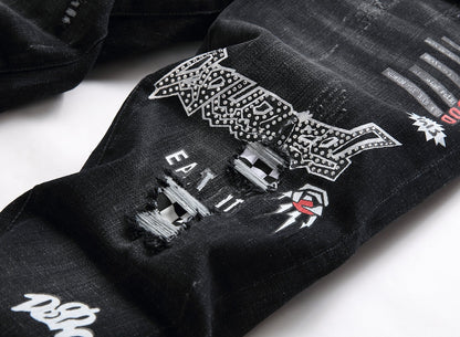 Dsquared2 Men's Slim Fit Jeans — Graffiti Street Art Dark Wash