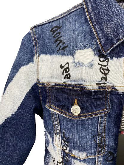 Dsquared2 All-Over Spots Slim Denim Jacket — Premium II.