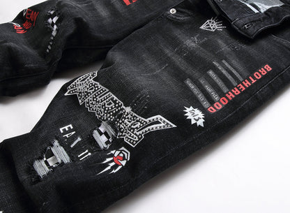Dsquared2 Men's Slim Fit Jeans — Graffiti Street Art Dark Wash