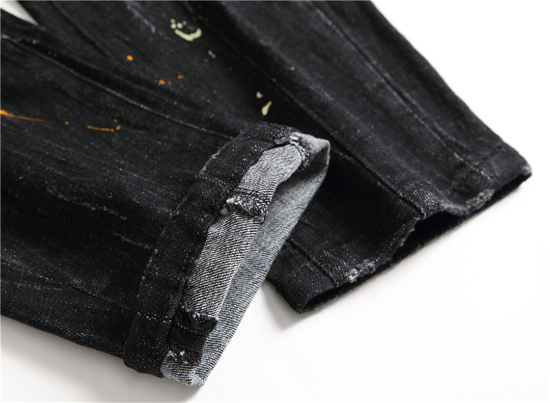 Dsquared2 Men's Slim Fit Jeans — Maple Leaf Print Dark Wash