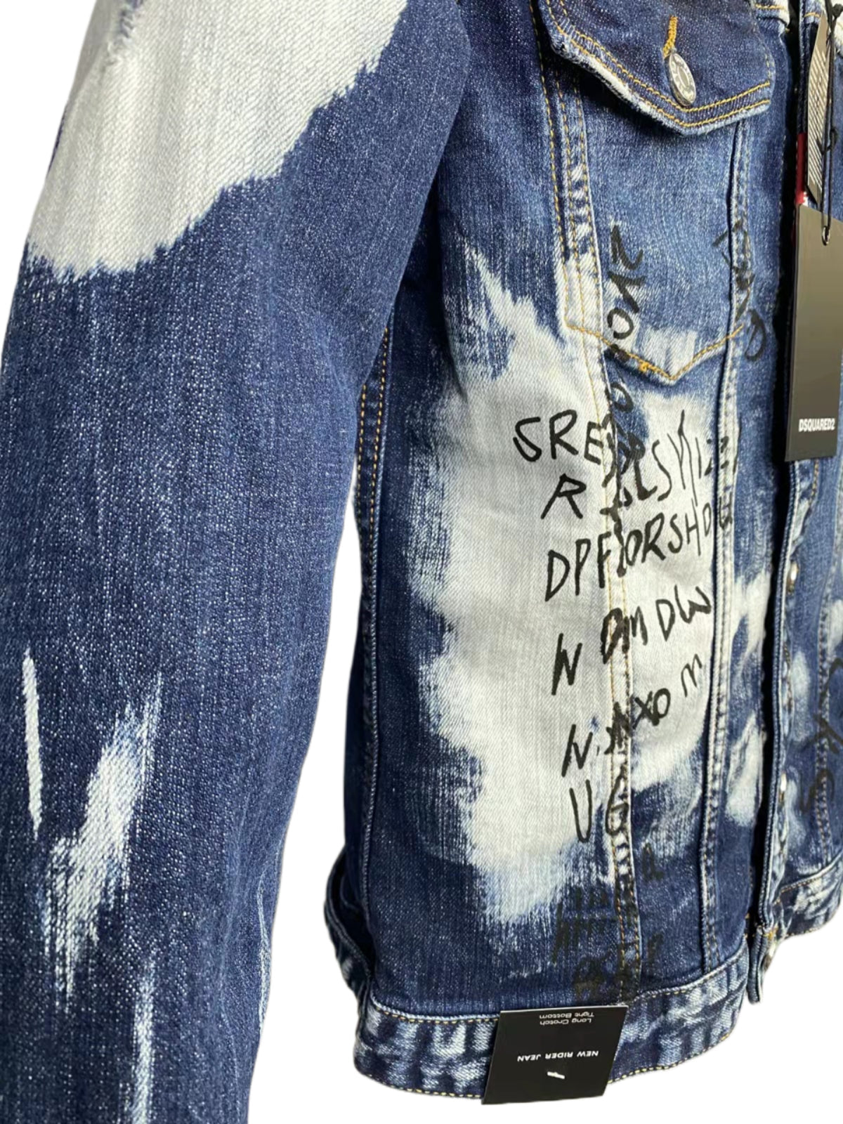 Dsquared2 All-Over Spots Slim Denim Jacket — Premium II.