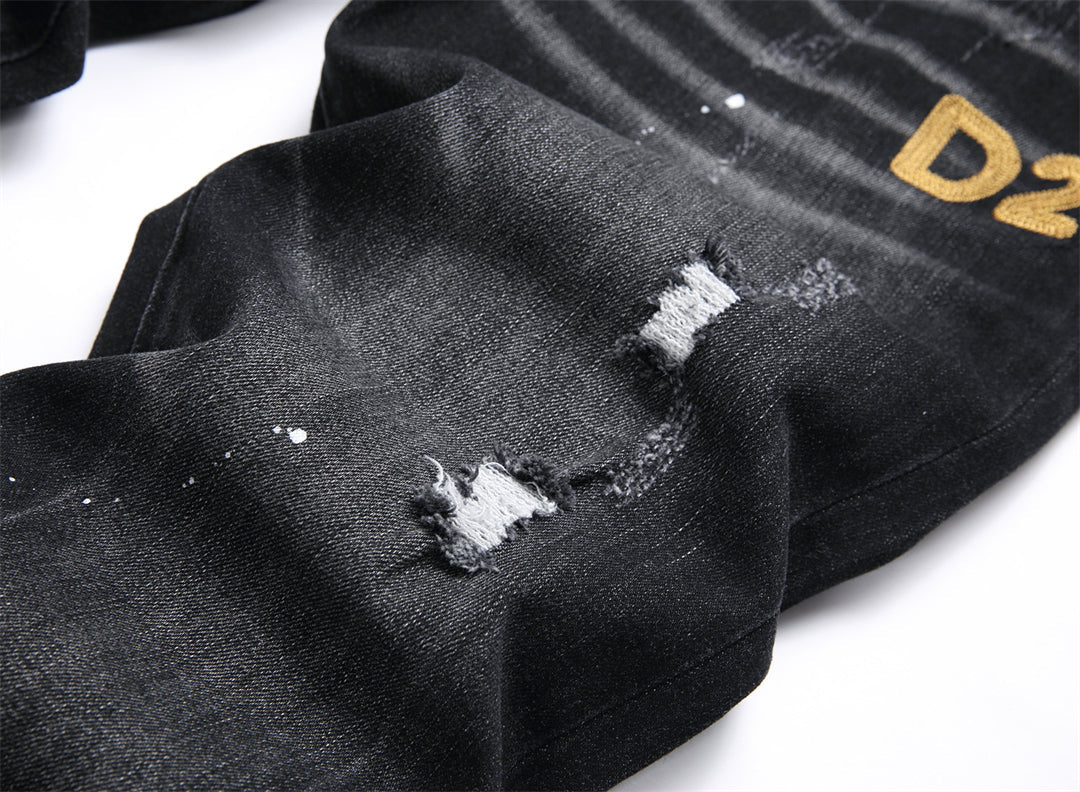 DSQ2 Logo Ripped Jeans