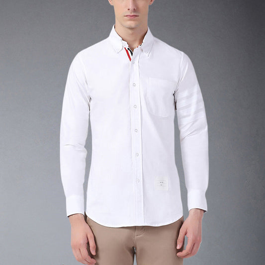 Thom Browne Casual Oxford Shirt | Feature Collection | Blue & White | 100% Cotton