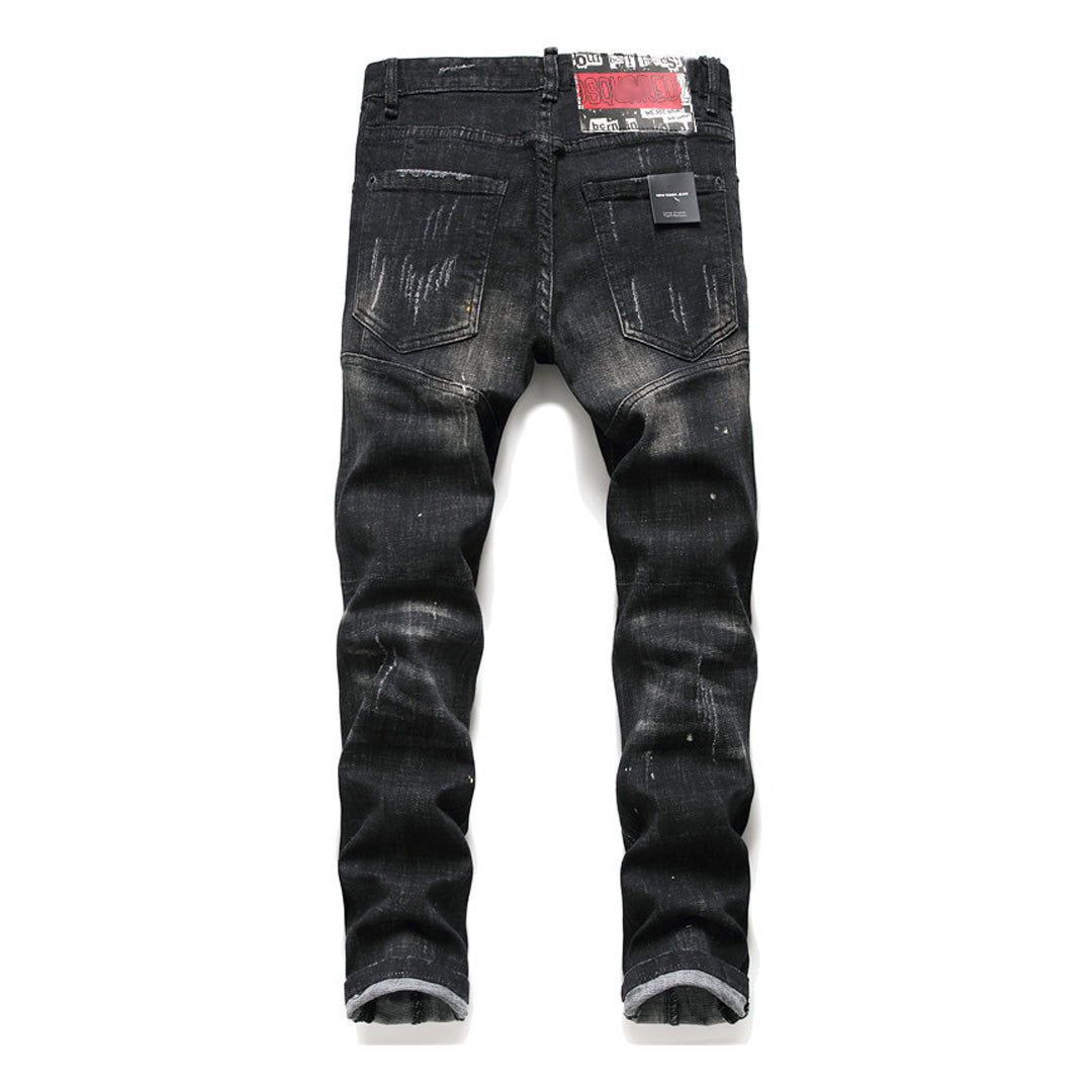 Dsquared2 Men's Slim Fit Jeans — Maple Leaf Print Dark Wash