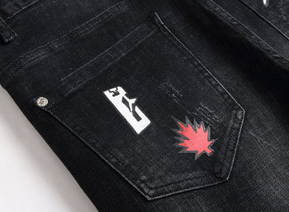 Dsquared2 Men's Slim Fit Jeans — Graffiti Street Art Dark Wash