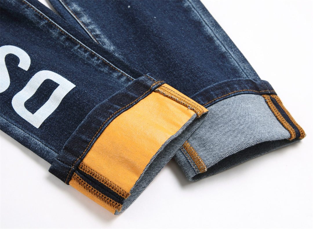 Dsquared2 Men's Slim Fit Ripped Jeans — Essential Dark Wash