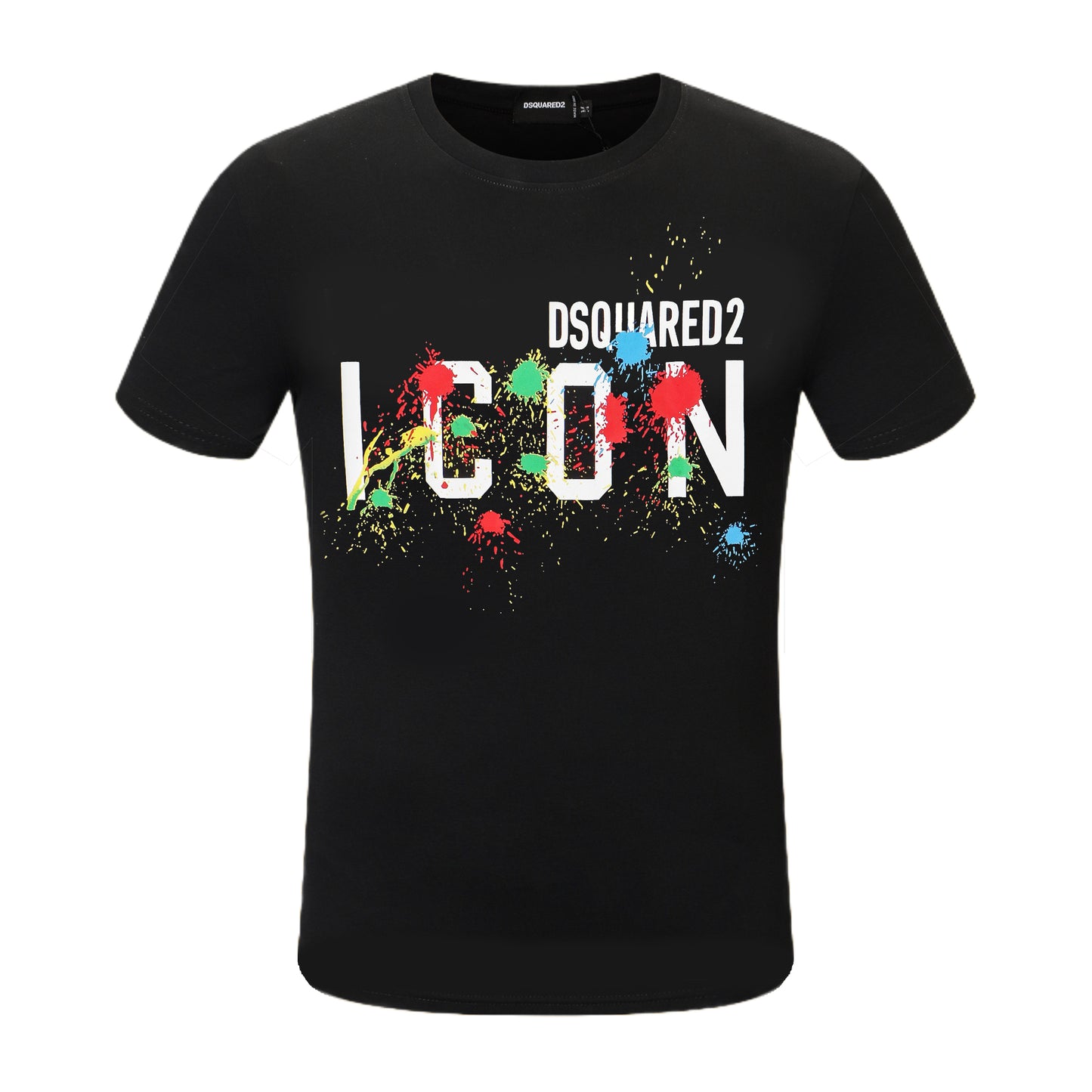 Dsquared2 Colorful Paint ICON Cotton T-Shirt – 100% Cotton Unisex Tee | Black & White