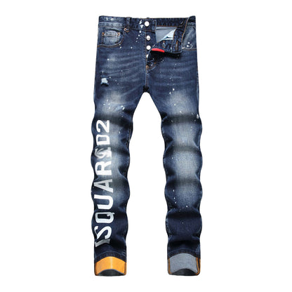 Dsquared2 Men's Slim Fit Ripped Jeans — Essential Dark Wash