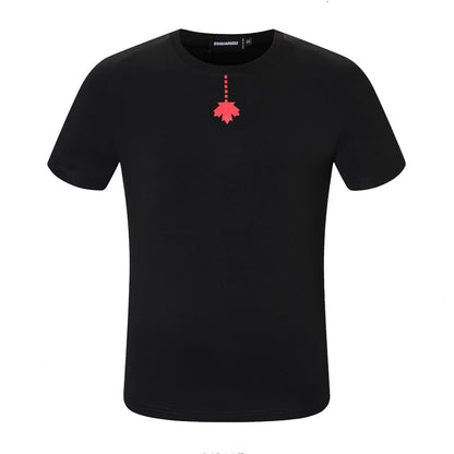Dsquared2 Maple Leaf II Cotton T-Shirt – 100% Cotton Unisex Tee | Black & White