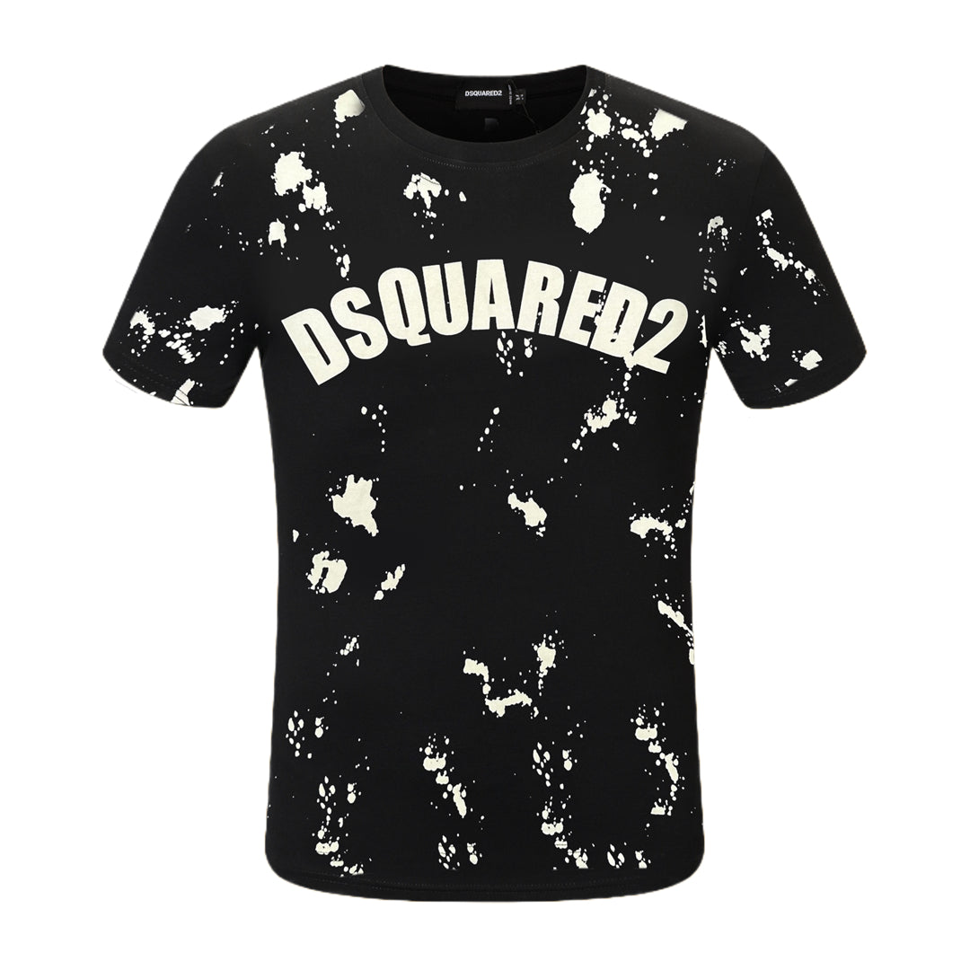 Dsquared2 Graffiti Paint Logo Cotton T-Shirt – 100% Cotton Unisex Tee | Black & White