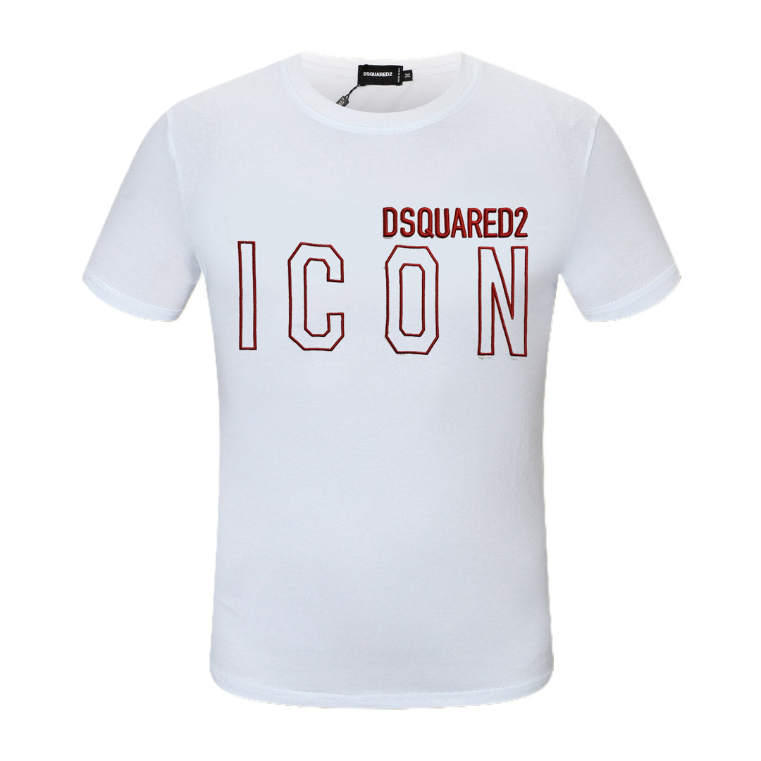 Dsquared2 Embroidery ICON Cotton T-Shirt – 100% Cotton Unisex Tee | White & Black