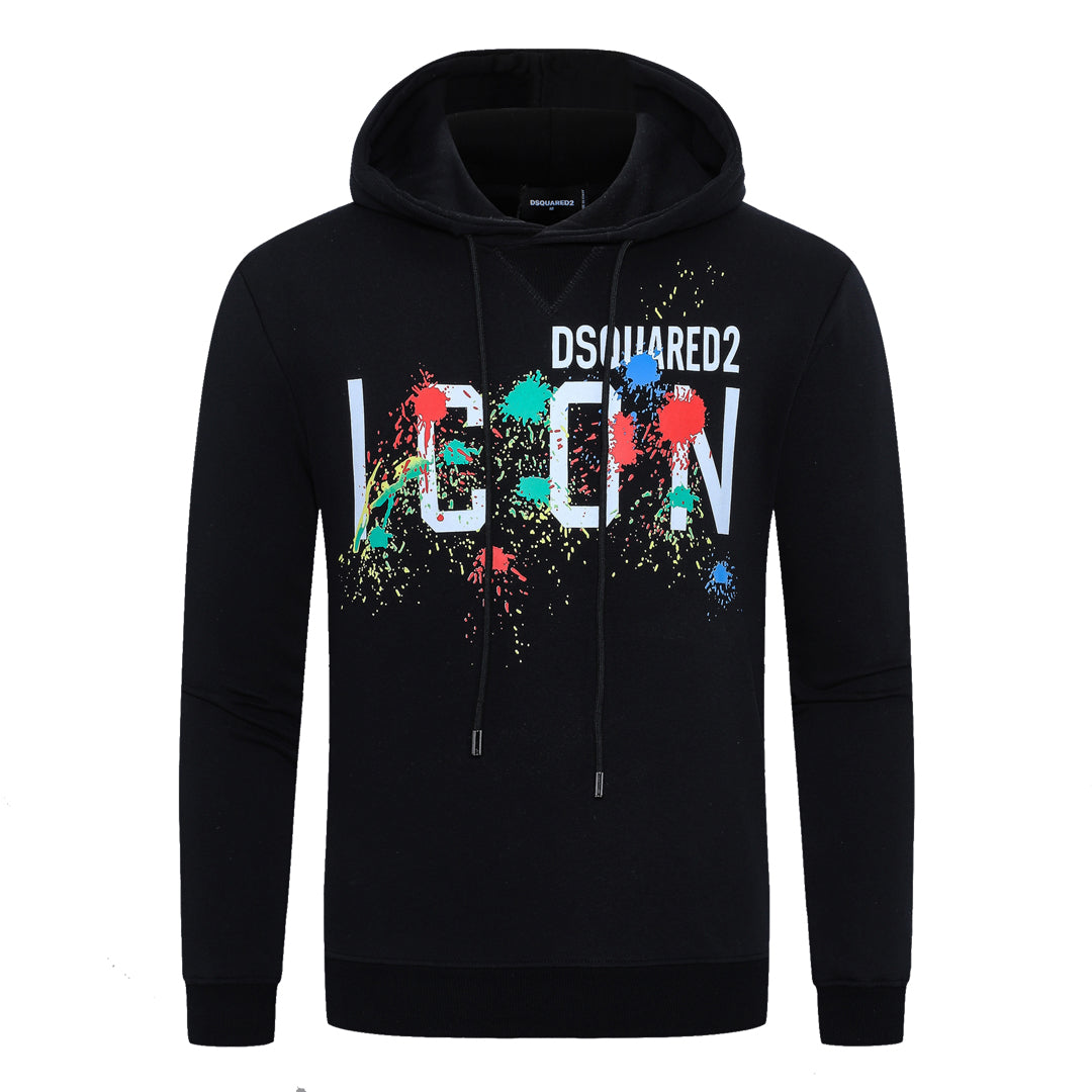 Dsquared2 Colorful Paint ICON Hoodie — Premium Cotton Streetwear