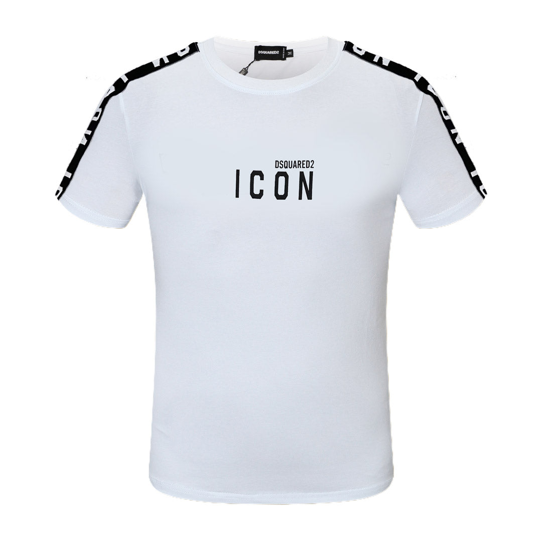 Dsquared2 ICON Shoulder Strap Cotton T-Shirt – 100% Cotton Unisex Tee | White & Black