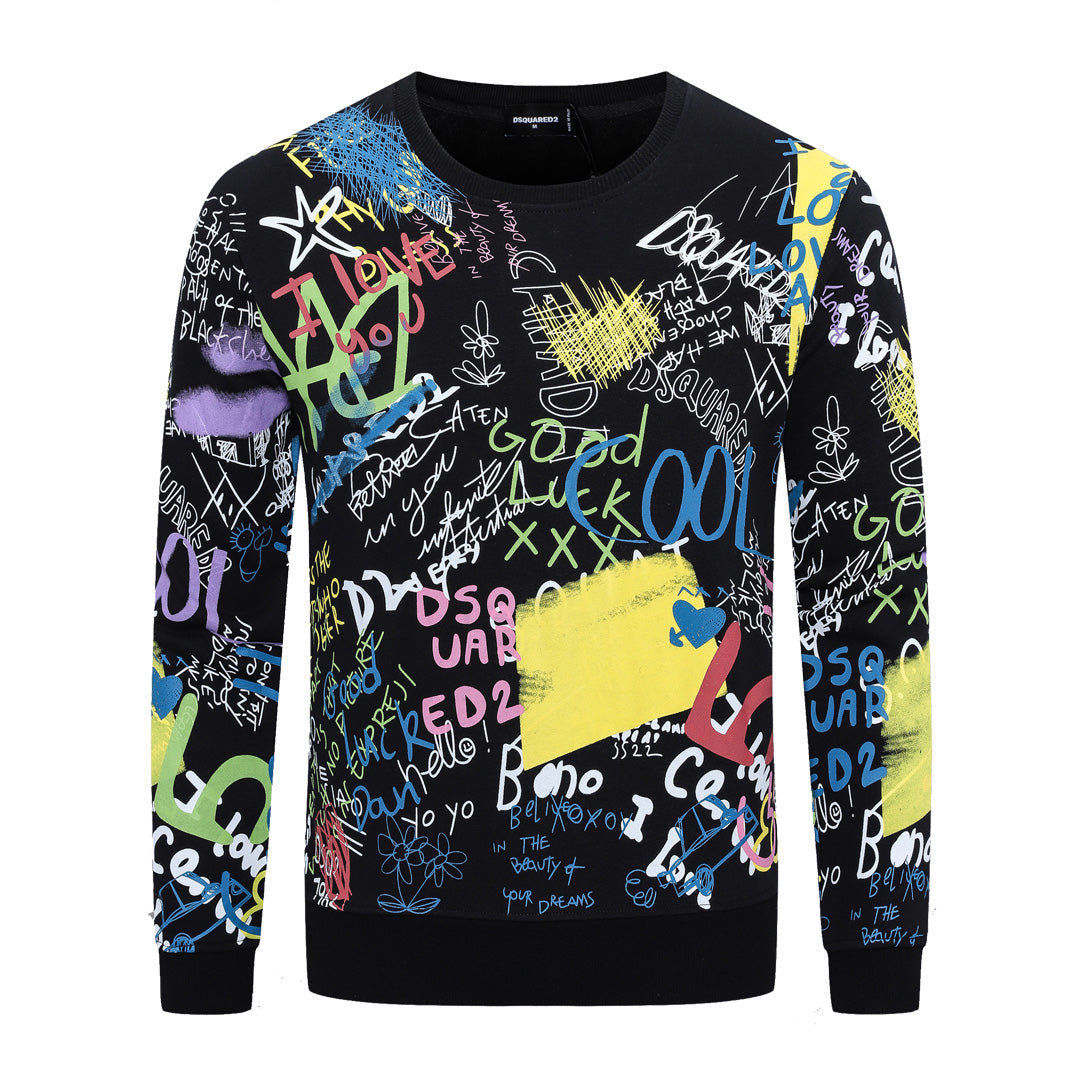 Dsquared2 Graffiti Cotton Sweatshirt — Pure Street Art, Italian Precision