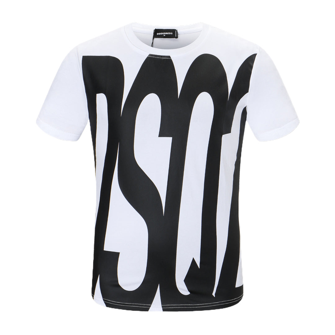 Dsquared2 DSQ2 Print Cotton T-Shirt – 100% Cotton Unisex Tee | White & Black