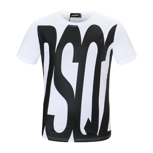 Dsquared2 DSQ2 Print Cotton T-Shirt – 100% Cotton Unisex Tee | White & Black