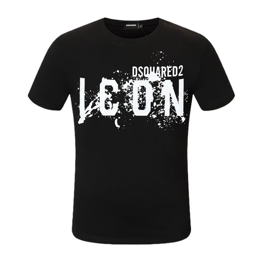 Dsquared2 ICON Paint T-Shirt – 100% Cotton Unisex Tee | Black & White