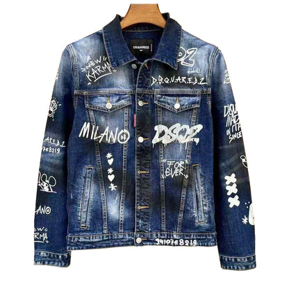 Dsquared2 All-Over Spots Slim Denim Jacket — Premium III.