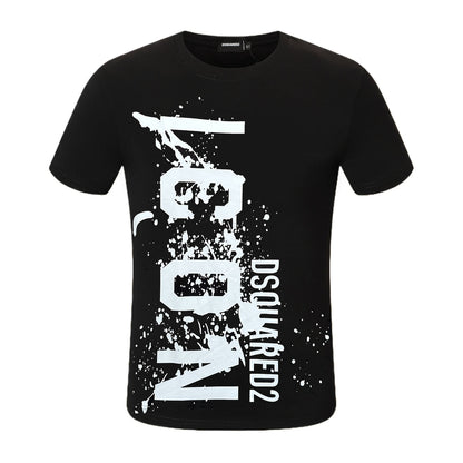 Dsquared2 ICON Paint Logo Cotton T-Shirt – 100% Cotton Unisex Tee | Black & White