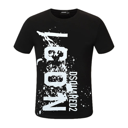 Dsquared2 ICON Paint Logo Cotton T-Shirt – 100% Cotton Unisex Tee | Black & White