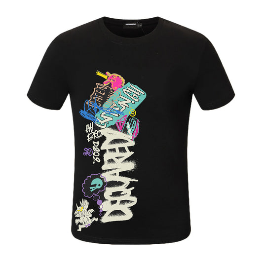 Dsquared2 Graffiti Logo Cotton T-Shirt – 100% Cotton Unisex Tee | Black & White