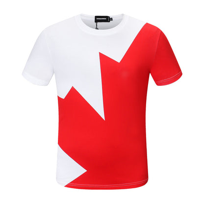 Dsquared2 Maple Leaf Cotton T-Shirt – 100% Cotton Unisex Tee | White & Black