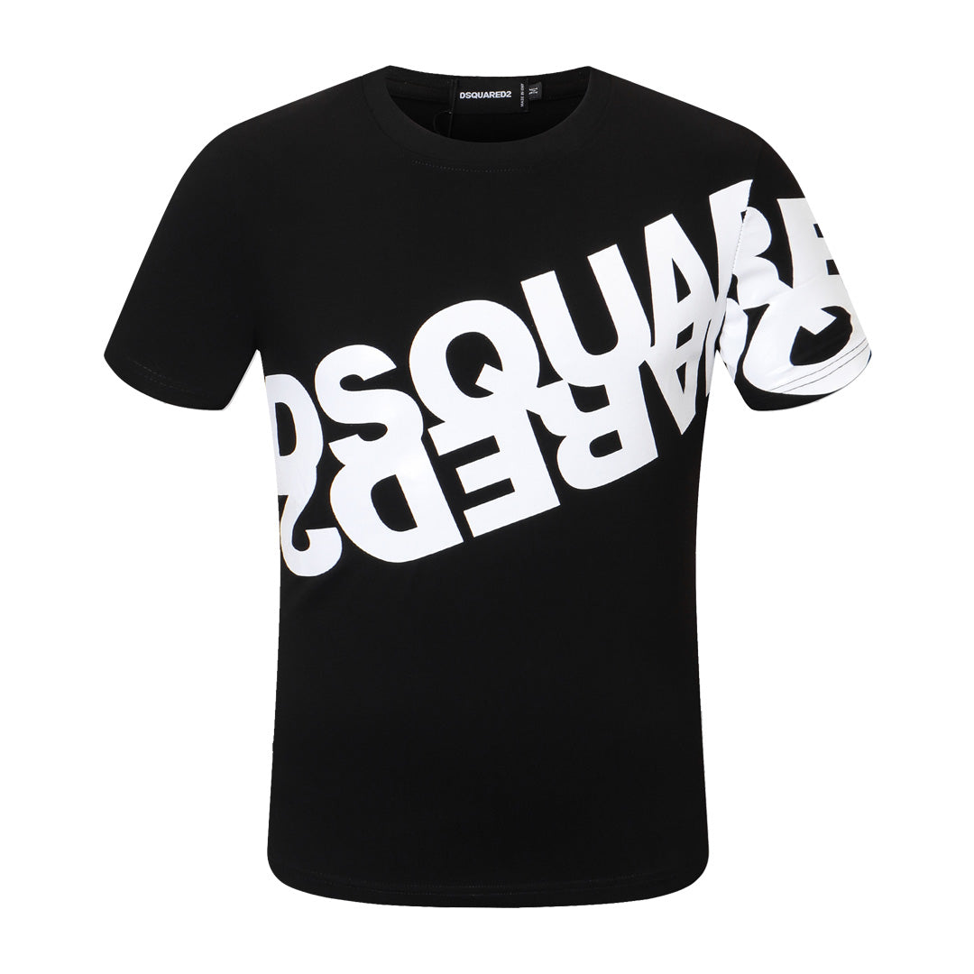 Dsquared2 Diagonal Logo Cotton T-Shirt – 100% Cotton Unisex Tee | Black & White