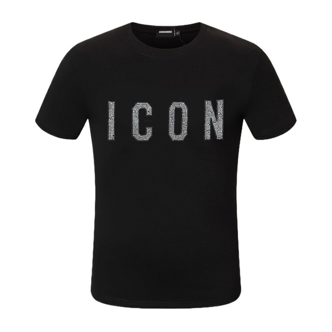 Dsquared2 Crystal ICON Cotton T-Shirt – 100% Cotton Unisex Tee | Black & White