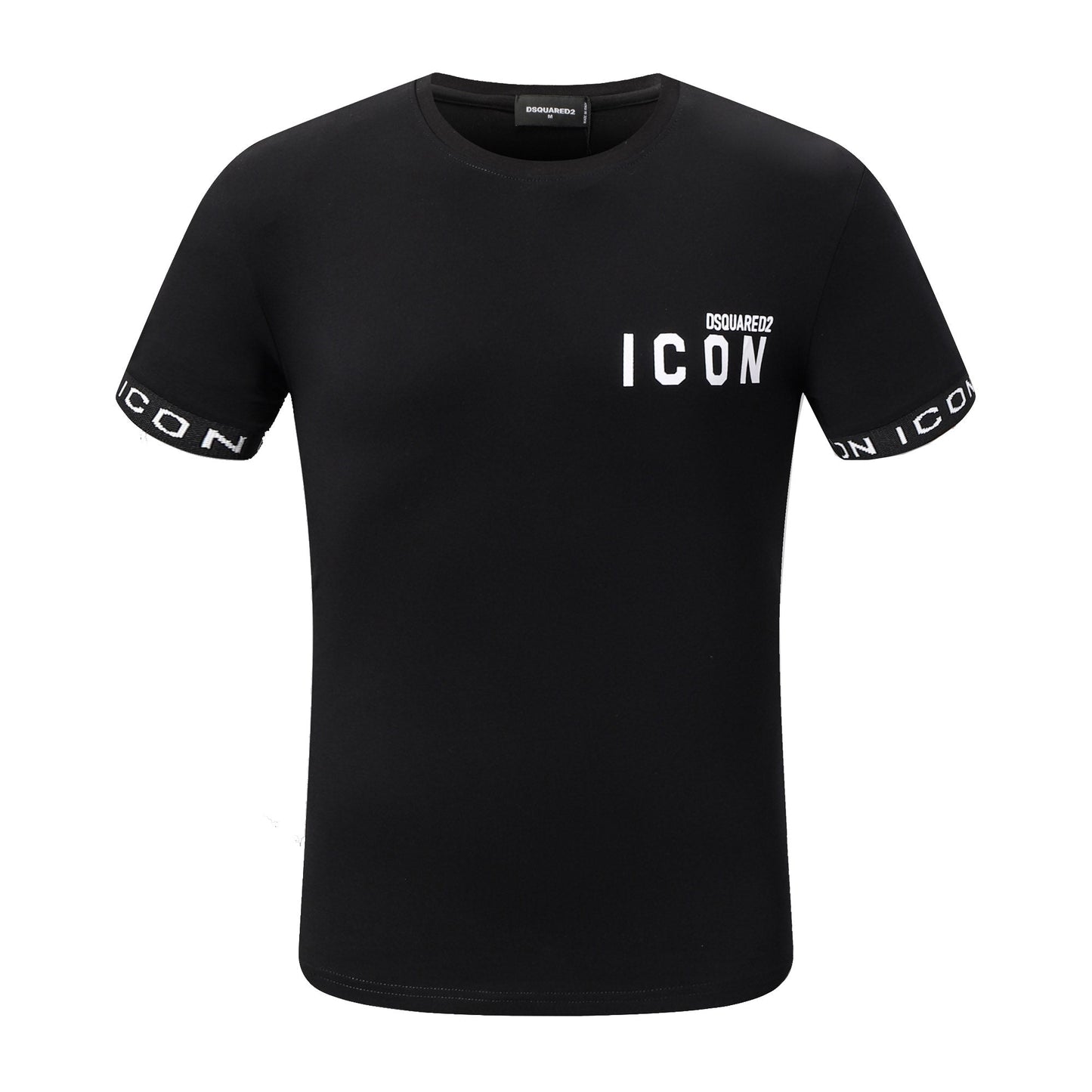 Dsquared2 ICON Sleeve Stripe Cotton T-Shirt – 100% Cotton Unisex Tee | Black & White