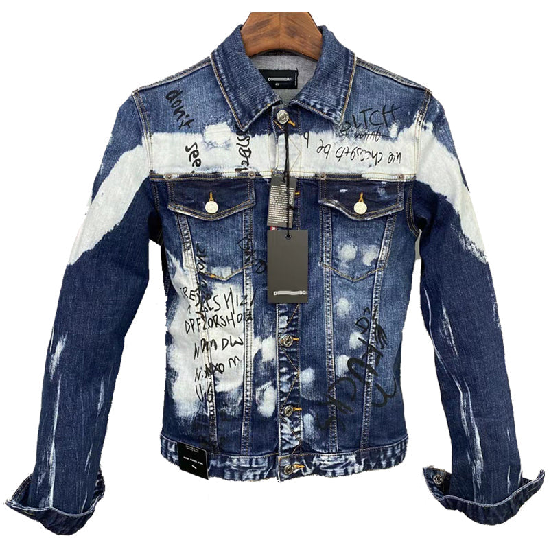 Dsquared2 All-Over Spots Slim Denim Jacket — Premium II.