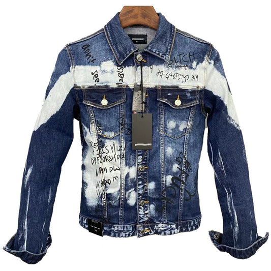 Dsquared2 All-Over Spots Slim Denim Jacket — Premium II.