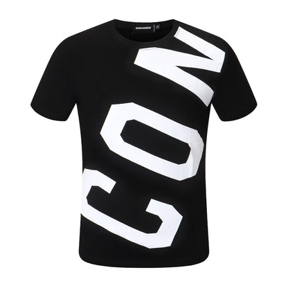 Dsquared2 Diagonal ICON Logo T-Shirt – 100% Cotton Unisex Tee | Black & White