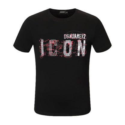 Dsquared2 ICON Graffiti Logo Cotton T-Shirt – 100% Cotton Unisex Tee | Black & White