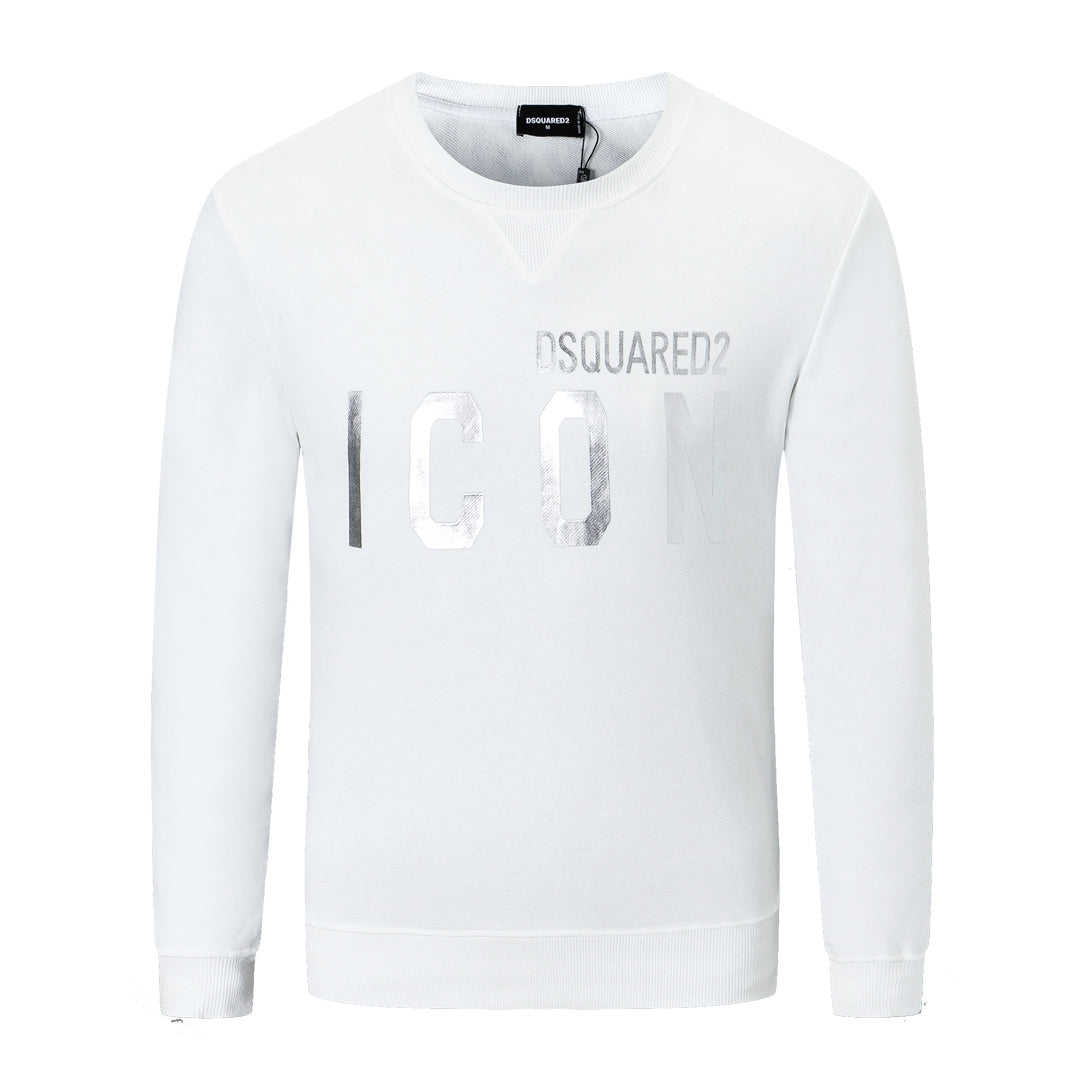 Dsquared2 Silver ICON Cotton Sweatshirt — The ICON, Elevated in Silver.
