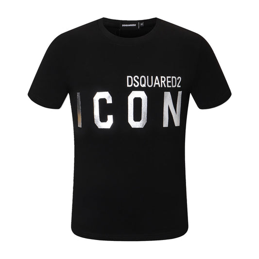 Dsquared2 Silver ICON Logo T-Shirt – 100% Cotton Unisex Tee | Black & White