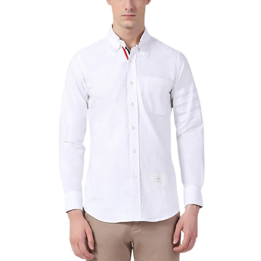 Thom Browne Casual Oxford Shirt | Feature Collection | Blue & White | 100% Cotton