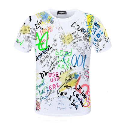 Dsquared2 Graffiti Cotton T-Shirt – 100% Cotton Unisex Tee | White & Black