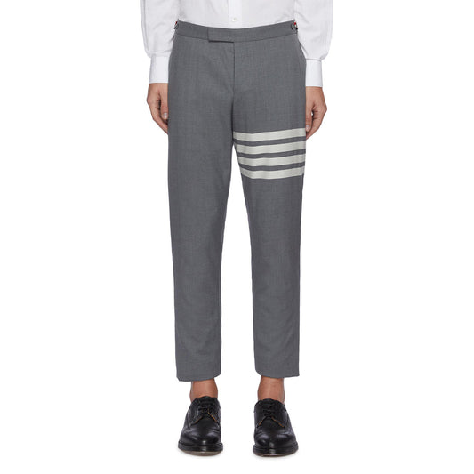 Thom Browne Men's Wool Casual Trousers | Feature Collection | 100% Wool | Blue & Grey