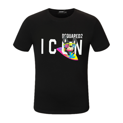 Dsquared2 Surfing ICON Cotton T-Shirt – 100% Cotton Unisex Tee | Black & White