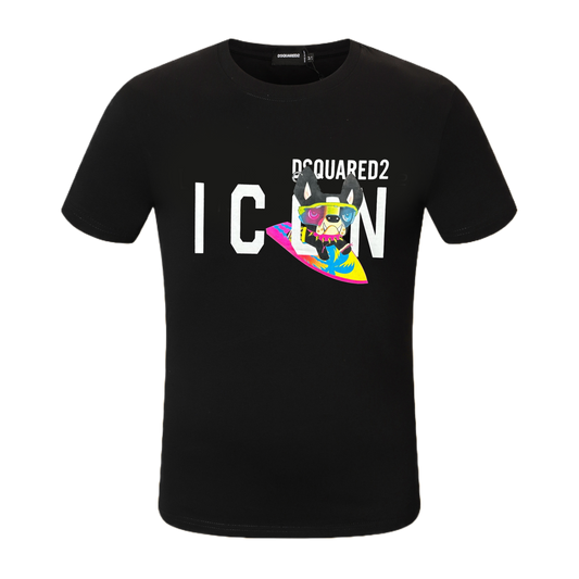 Dsquared2 Surfing ICON Cotton T-Shirt – 100% Cotton Unisex Tee | Black & White