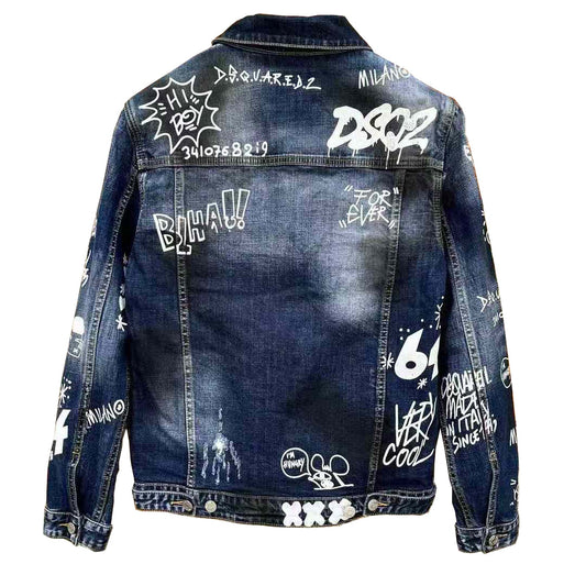 Dsquared2 All-Over Spots Slim Denim Jacket — Premium III.